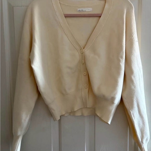 OAK + FORT Sweaters - OAK + FORT Cream Button-Up Cardigan